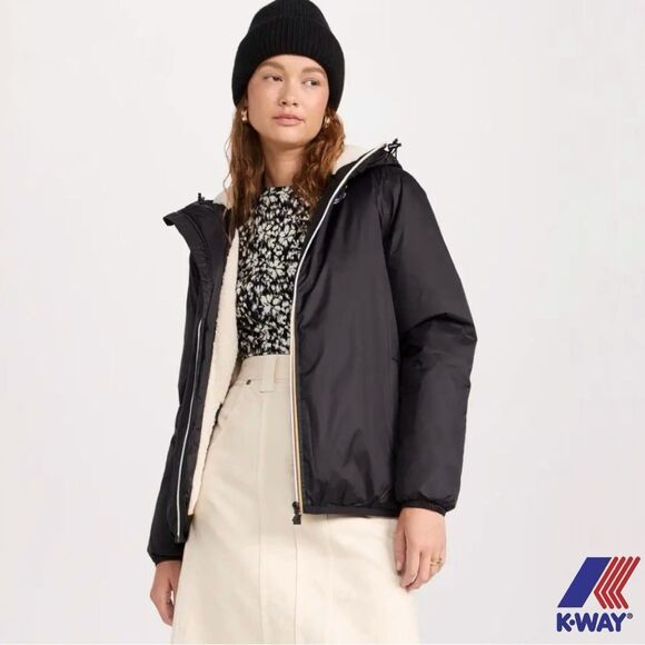 K-Way **NWT** Le Vrai 3.0 Claude Orsetto Unisex Jacket in Black Pure - Picture 3 of 12